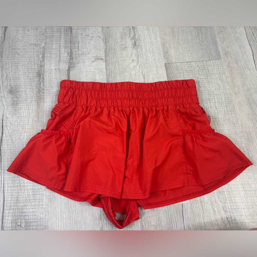 Free People Movement Red Get Your Flirt On Shorts Size Medium